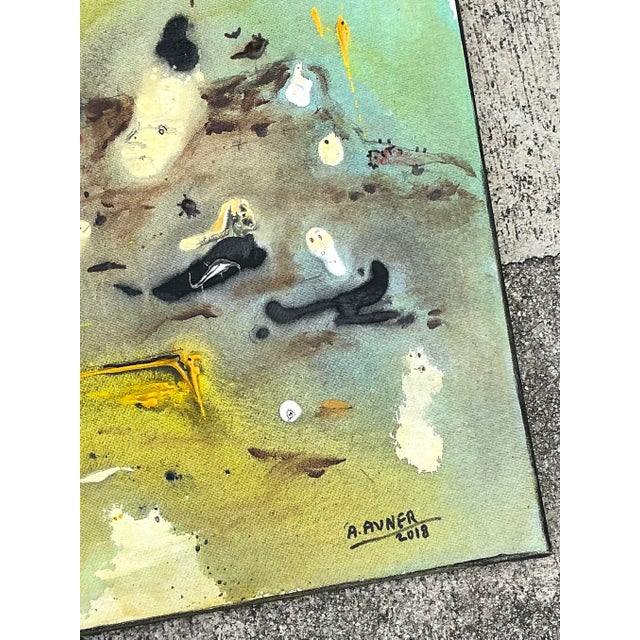 Vintage Original Abstract Oil on Canvas For Sale - Image 12 of 12