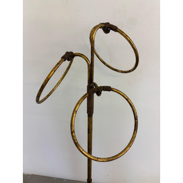 Italian Metal 3 Ring Towel Rack with twisted wire detailing. Sturdy and free standing! Matching counter top model listed...