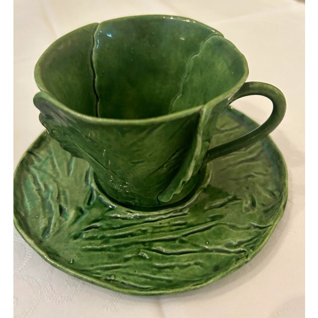 1960’s Pat Young Handmade Original Leafy Green Place Setting- 5 Pieces For Sale - Image 4 of 12