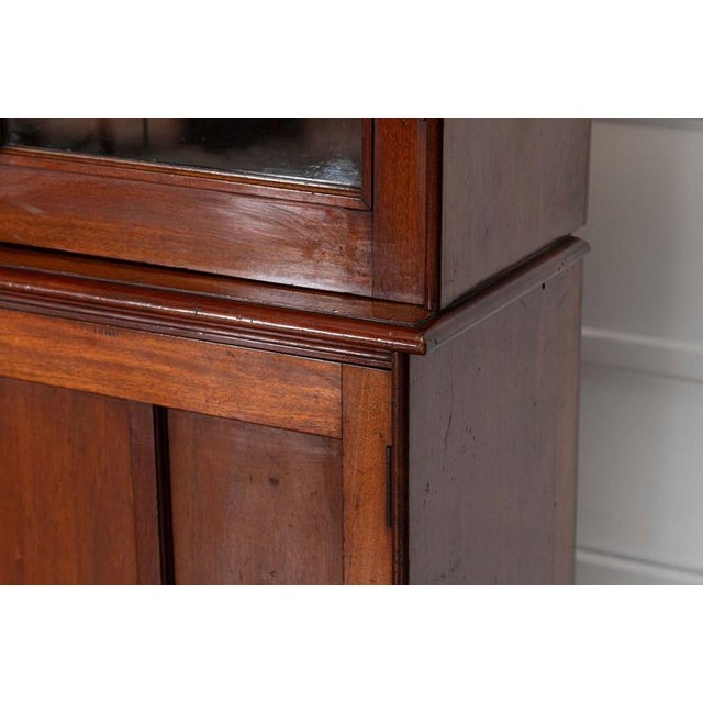 Large 19th Century English Mahogany Glazed Bookcase, 1870s For Sale - Image 12 of 17