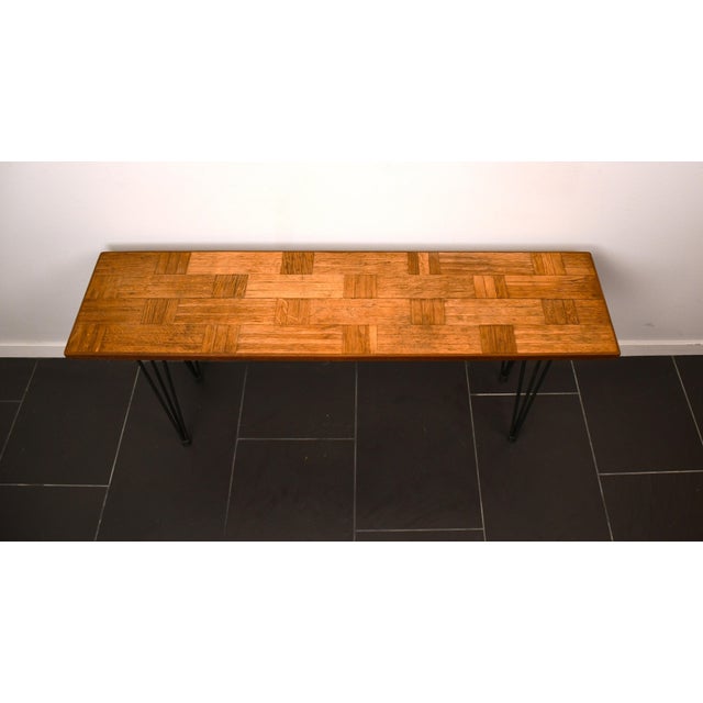 Swedish Modern Oak and Metal Flower Bench, 1950s For Sale - Image 4 of 9