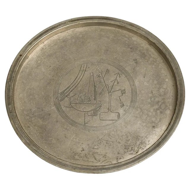 Serving Tray in Pewter attributed to Sylvia Stave, 1934 For Sale - Image 6 of 6
