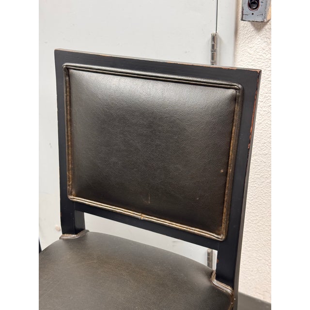 Buying & Design Italian Black Leather Barstools, Set of Three For Sale In San Francisco - Image 6 of 12