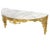 Bronze Marble Top Demilune Console Table For Sale