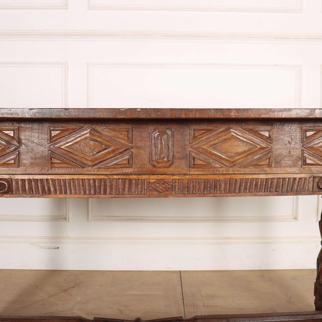 Portuguese Desk in Carved Chestnut For Sale - Image 18 of 18