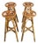 Set of 4 rattan stools. French. Circa 1970 For Sale