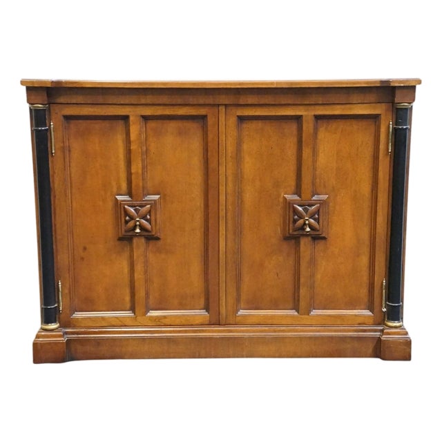 High End Vintage Solid Cherry Italian Neoclassical 40" Accent Console Cabinet For Sale