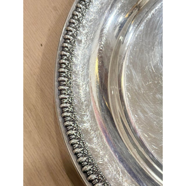 Wilcox Silver Plate Co. Vintage Wilcox Silverplate Round Serving Tray For Sale - Image 4 of 6