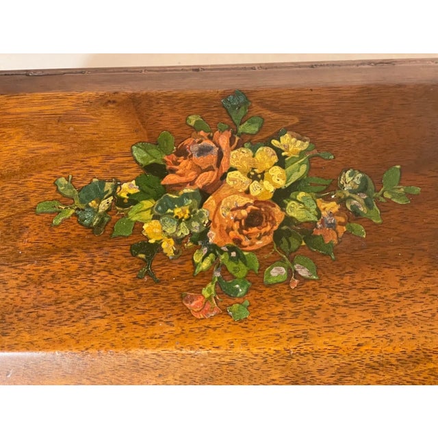Wood Antique 19th Century Handmade Inlaid Marquetry Painted Wood Wooden Jewelry Box For Sale - Image 7 of 16