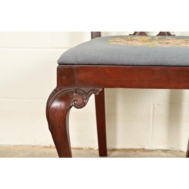 Wood Antique Chippendale Carved Mahogany Side Chair or Dining Chair, Circa 1860s For Sale - Image 7 of 12