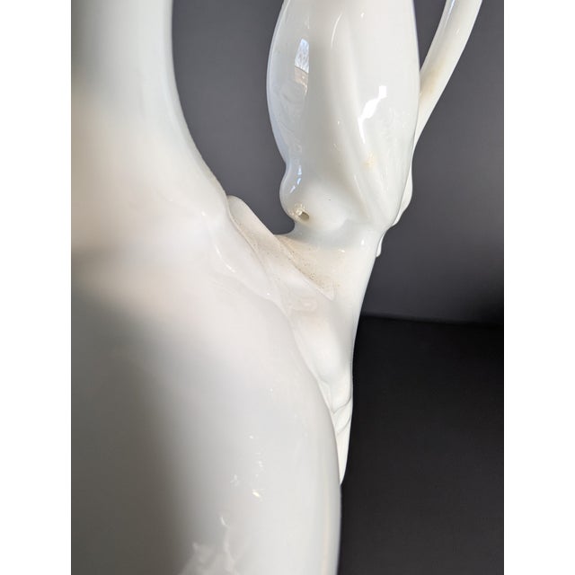 Vintage White Porcelain Swan Double Handle Vase, Alka Kunst, Alboth Kaiser, Bavaria 1956 For Sale - Image 12 of 12