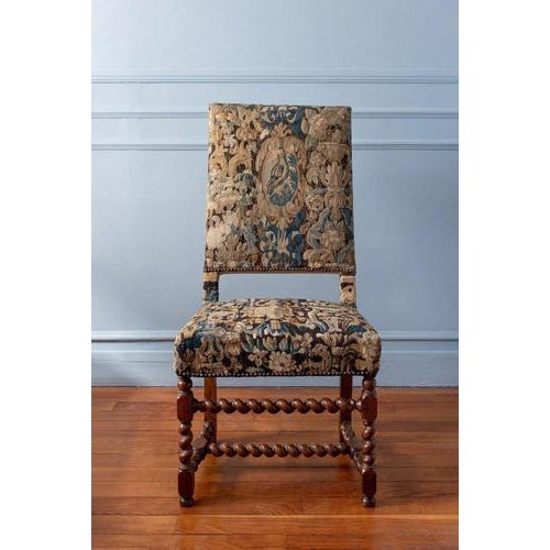 17th Century Louis XIII French Side Chair with Tapestry from Aubusson For Sale - Image 12 of 12