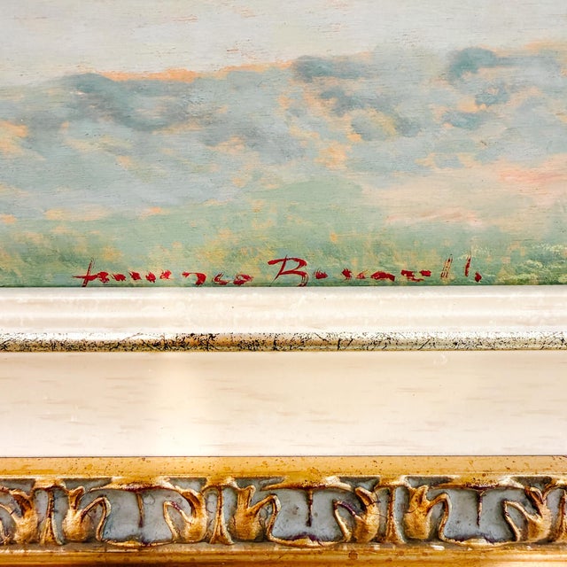 Vintage Italian Impressionist Panoramic Tuscan Landscape Oil Painting by Francesco Rosselli For Sale In San Diego - Image 6 of 9