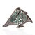 Art Deco Vintage Style Emerald & Diamond Manta Ray Brooch Pendant in Solid Sterling Silver For Sale - Image 3 of 13