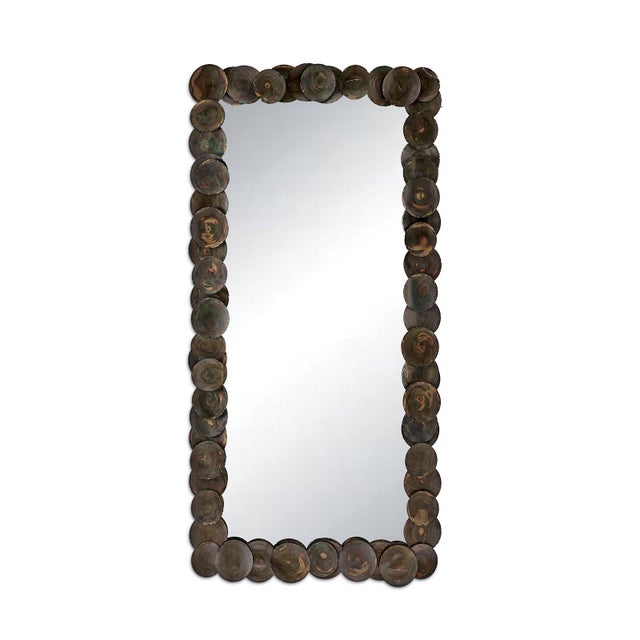 Ember Metal Disc Rectangle Mirror For Sale - Image 4 of 4