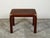 Wood English Midcentury Campaign Style Side Table with Parquet Top and Brass Braces For Sale - Image 7 of 11