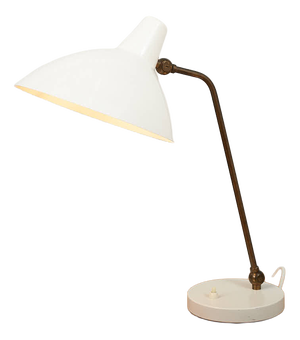 Adria 6420 Table Lamp in White Lacquered Sheet Metal by Alfred Müller, 1940s