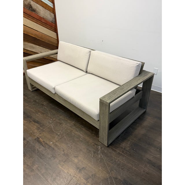 Gray West Elm Portside Outdoor Sofa For Sale - Image 8 of 12