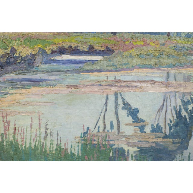 Max Kahrer, Landscape Au in Klosterneuburg, 1919, Oil Painting, Framed For Sale - Image 6 of 9