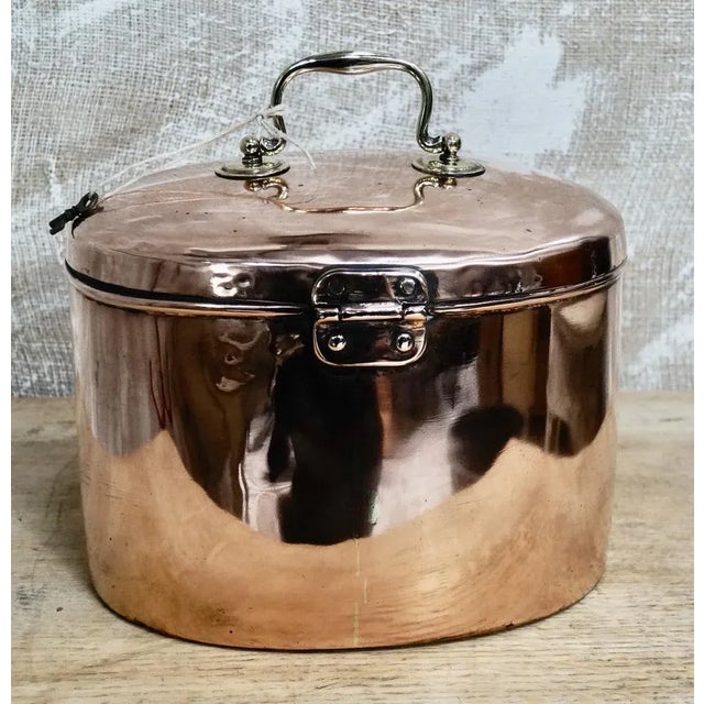 Victorian Copper & Brass Hat Tin For Sale - Image 3 of 11
