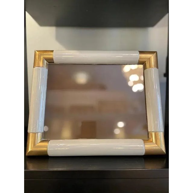 Brass and Grey Ceramic Frame, 1970s For Sale - Image 6 of 8