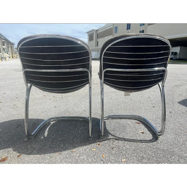Gastone Rinaldi Italian Suede Sabrina Dining Chairs by Rima Rinaldi For Sale - Image 4 of 10