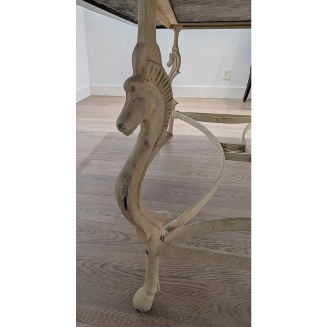 Late 20th Century Maison Jansen Style Granite Dining Table With Cast Iron Seahorse Base For Sale - Image 5 of 10