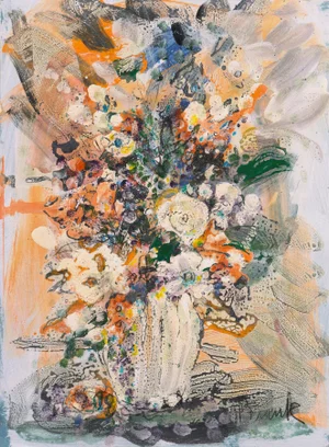 'Spring Flowers' by Harold Frank, C. 1975; National Academy of Design, Paris, Art Student's League, National Watercolor Society