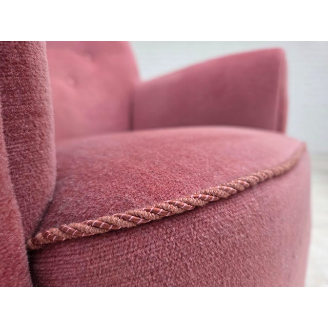 Mid-Century Danish Oak Relax Armchair with Velour Upholstery, 1960s For Sale - Image 6 of 18