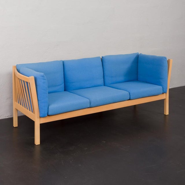 Mid-Century Danish Deep Blue 3-Seater Sofa attributed to Stouby, 1980s For Sale - Image 15 of 15
