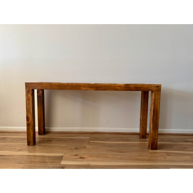 Late 20th Century Mid-Century Modern Sculptural Wood and Cane Console Table For Sale - Image 4 of 10