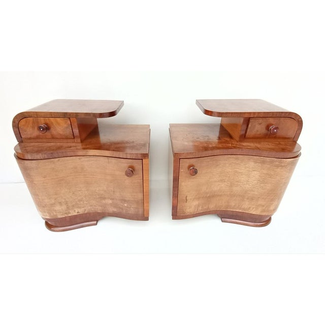 Art Deco Bedside Tables by Jindřich Halabala for Up Závody, 1940s, Set of 2 For Sale - Image 14 of 14