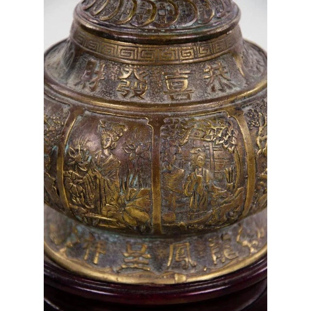 Mid 19th Century Chinese Petite Brass Teapot Form Lamp For Sale - Image 5 of 6