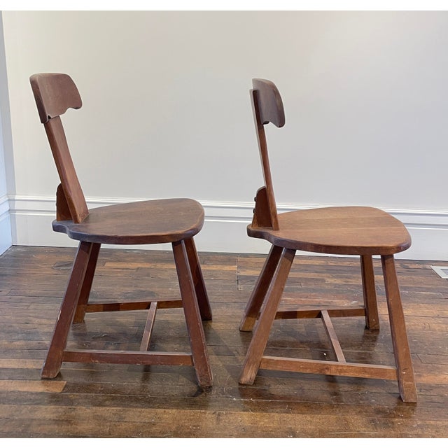 Brutalist Mid 20th Century T-Chair Brutalist Chairs, Two Available For Sale - Image 3 of 9