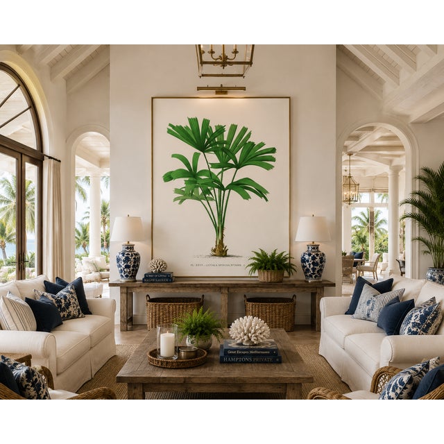 English Royal Palm Study, Vintage Botanical Art Print Reproduction, 16" X 24" For Sale - Image 3 of 10