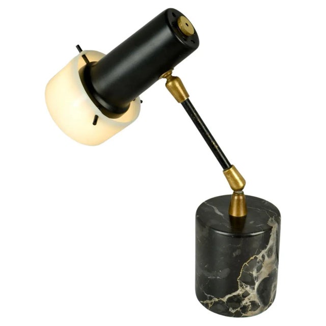 Table Lamp on Black Marble Base from Stilux, 1950s For Sale - Image 3 of 11
