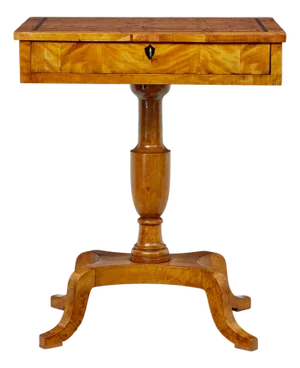 19th Century Empire Revival Swedish Inlaid Birch Side Table, 1880s