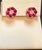 3 Carat Ruby & Diamond Floral Cluster Flower Stud Earrings 14 Karat Yellow Gold For Sale - Image 10 of 18