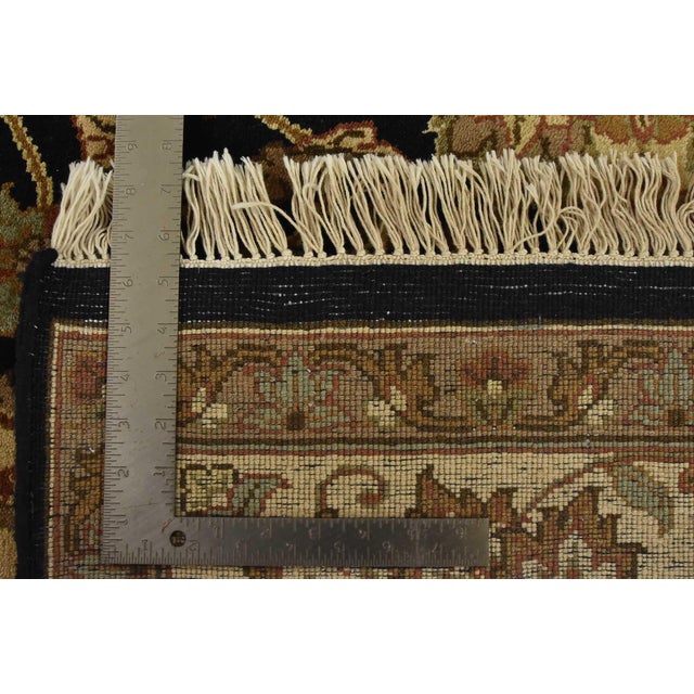 Agra Rug 7’11” X 9’11” Black Wool Traditional Hand-Knotted Oriental Carpet For Sale - Image 14 of 14