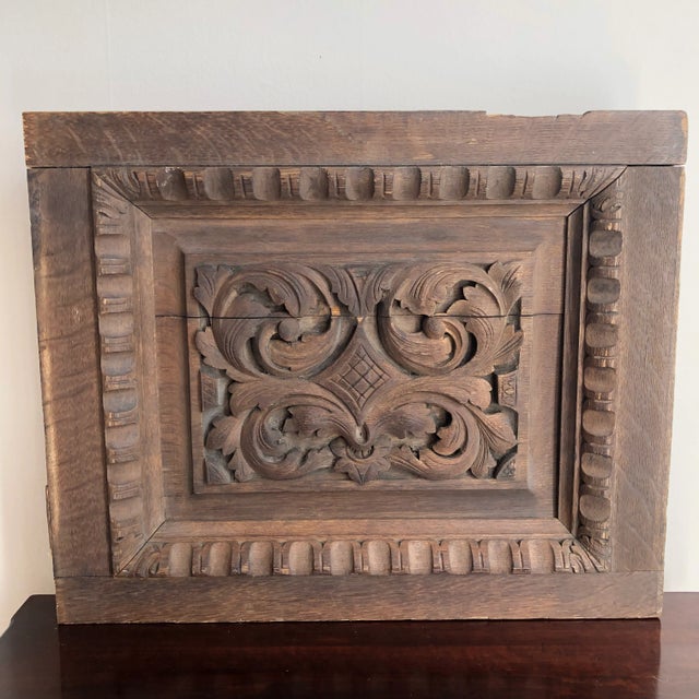 Antique Carved Wood Architectural Panel For Sale - Image 13 of 13