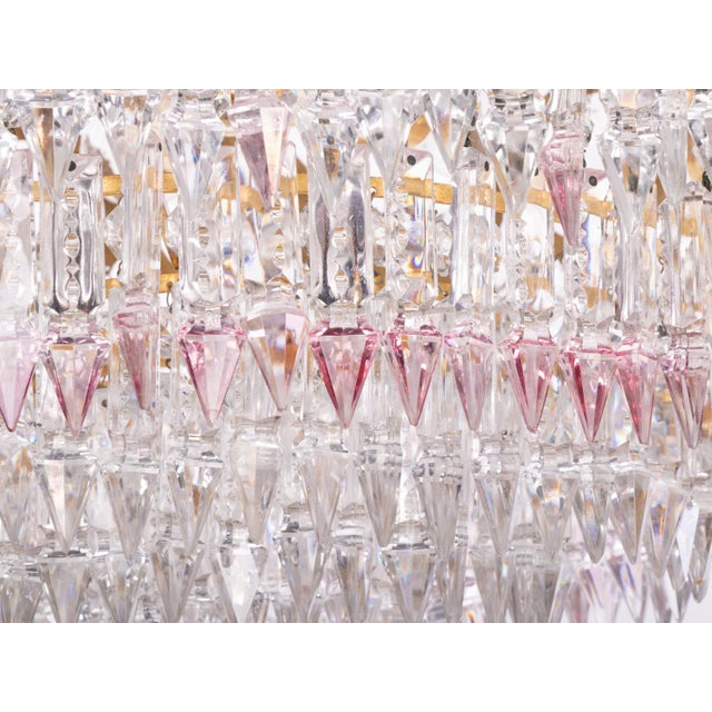 German Jewel Chandelier in Swarovski Crystal and Brass, 1960s For Sale - Image 4 of 16