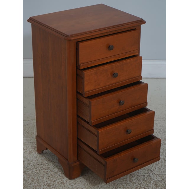 French Grange Cherry French 5 Drawer Bedside Chest Nightstand For Sale - Image 3 of 17