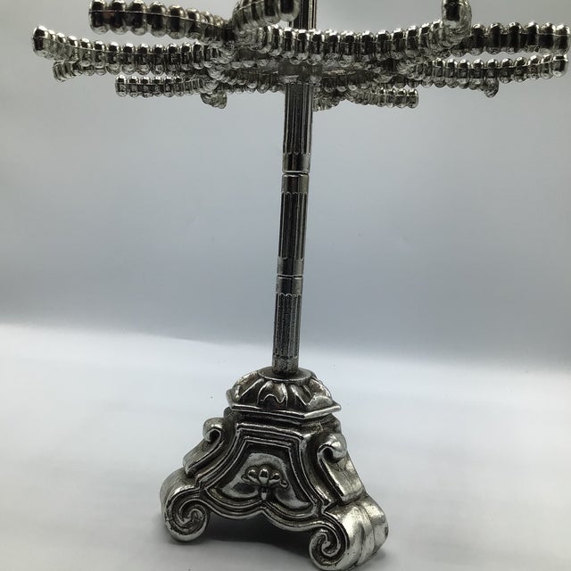 Vintage Silver Ombre and Silver Band Pilsner Stemware Set With Caddy by Vitreon Queen Lusterware - Set of 7 For Sale - Image 12 of 12