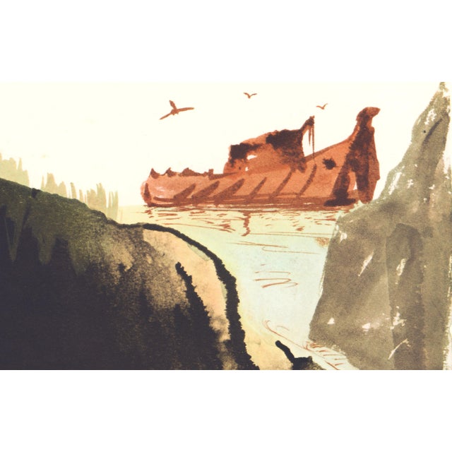 Color lithograph "Aque Diluvi Super Terram" (And I Flooded the Earth, Genesis Chapter 17) from Salvador Dalí's monumental...