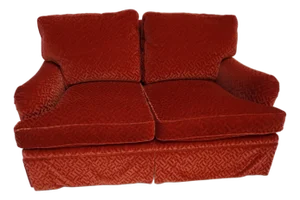 Custom Upholstered Loveseat in Eclat Knoll Mohair