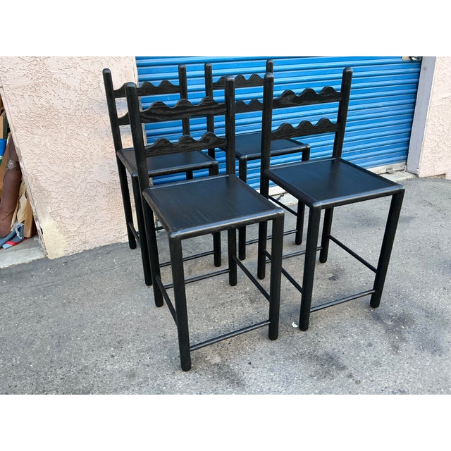 Solid Oak Country French Counter Stools-4 For Sale - Image 10 of 11