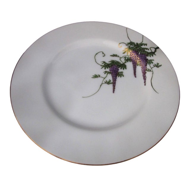 1950s Koshida Wisteria Garland Hand Painted Vintage Luncheon Tea Dessert Plate For Sale - Image 10 of 10