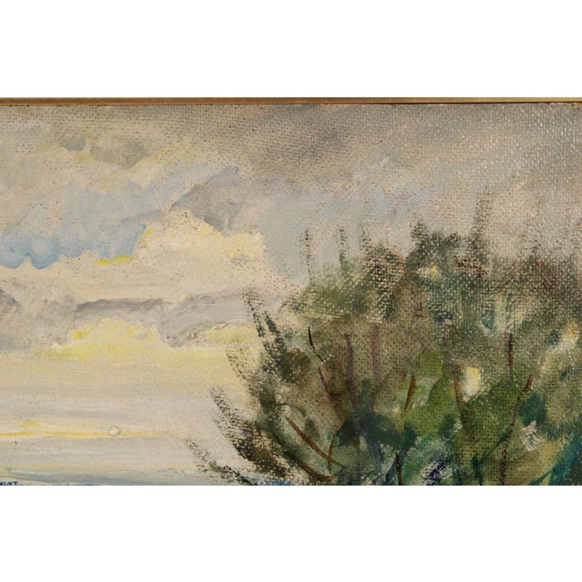 Green Landscape Painting by Elmer Hader (1889-1973) For Sale - Image 8 of 12