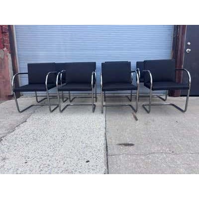 Late 20th Century Mies van der Rohe Set of 8 Brno Chairs for Knoll For Sale - Image 9 of 15