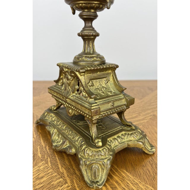 French Style Five-Arm Candleholders in Brass, Set of 2 For Sale - Image 17 of 18